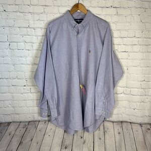 Ralph Lauren Color Pony Yarmouth Cotton Oxford Dress Shirt Purple Mens 17 1/2 34